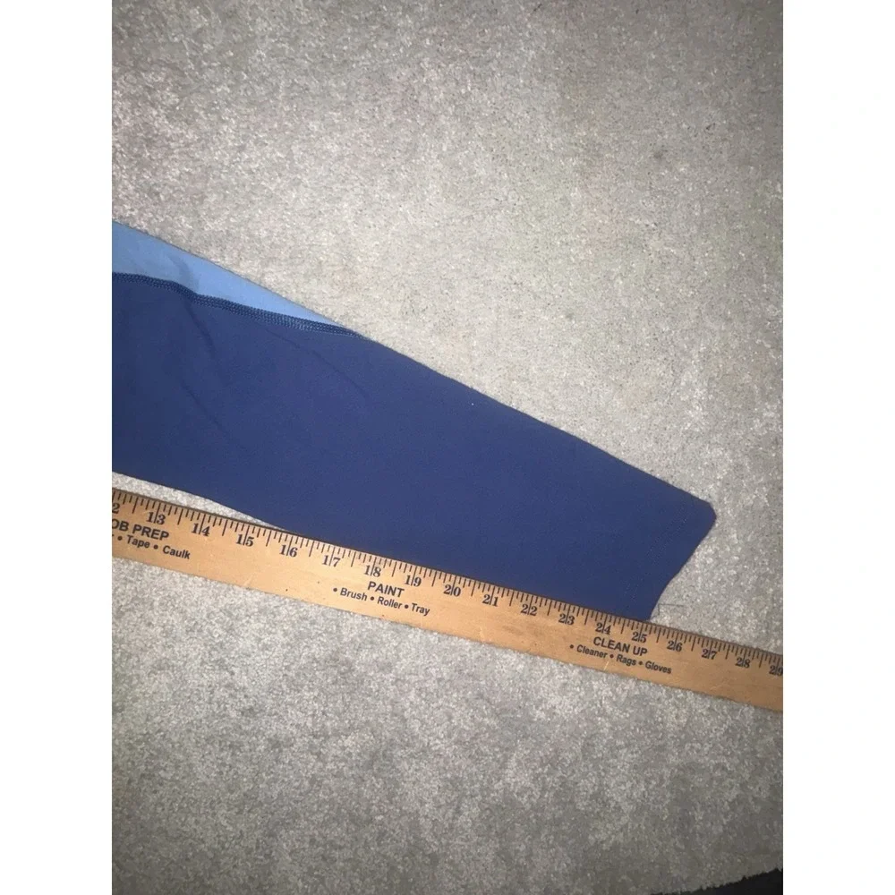 womens outdoor voices blue color‎ block leggings pockets drawstring Small